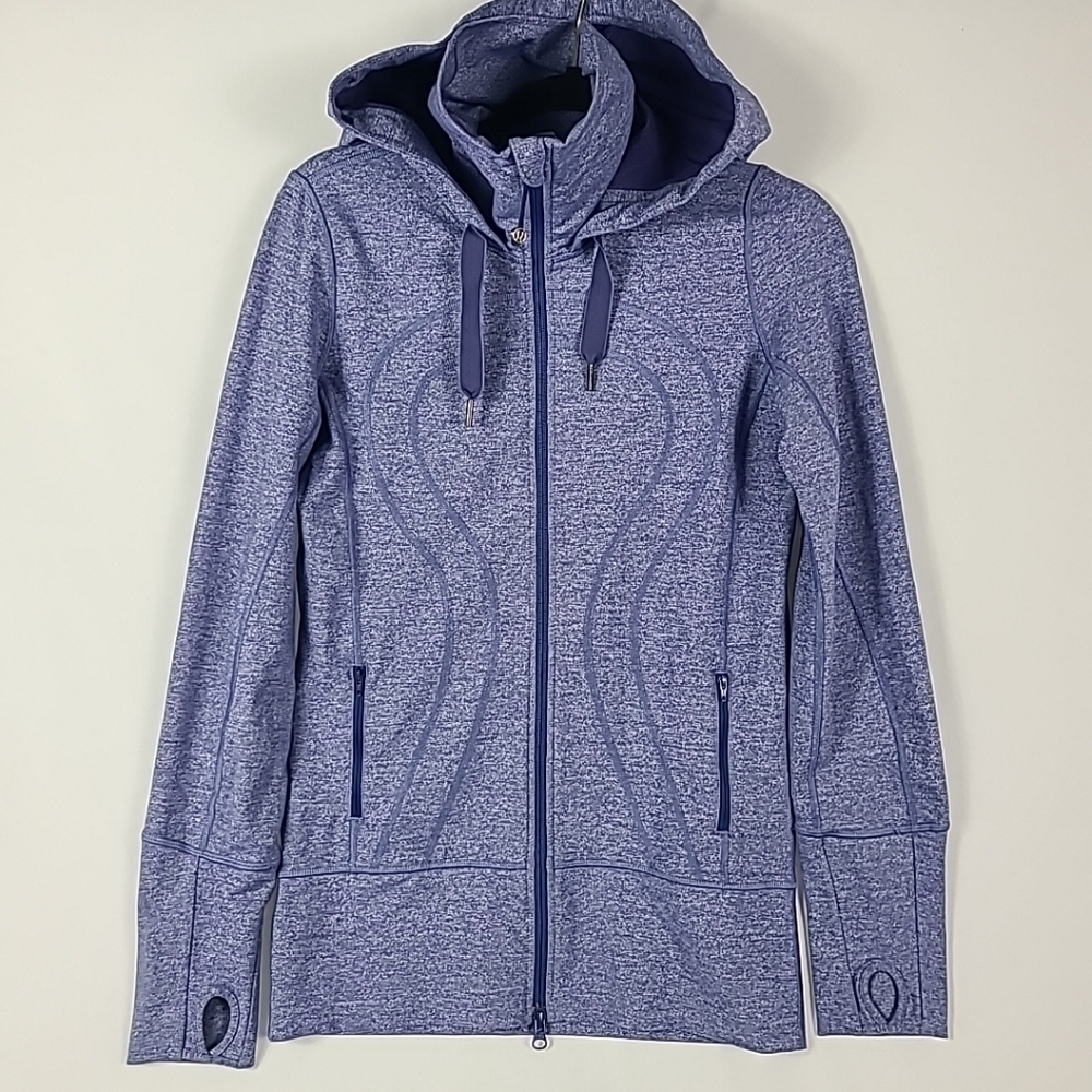 Lululemon Scuba Hoodie High Neck Jacket Purple/Blue Sz 6